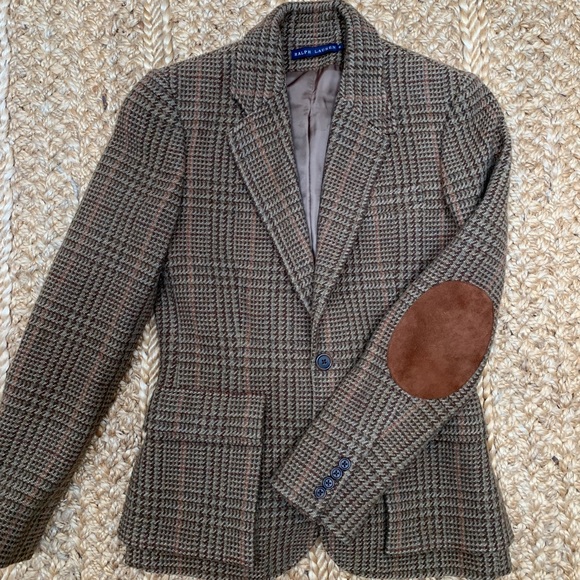 Tweed Blazer With Suede Elbow Patches 